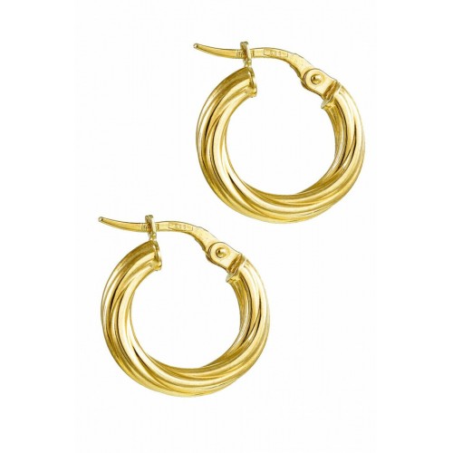 14K Χρυσά Σκουλαρίκια "Στριφτά" Κρίκοι SK119KR