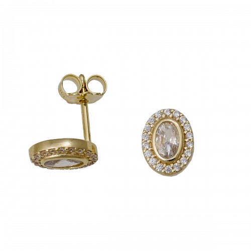 14K Χρυσά Σκουλαρίκια με Ζιργκόν SK178VR