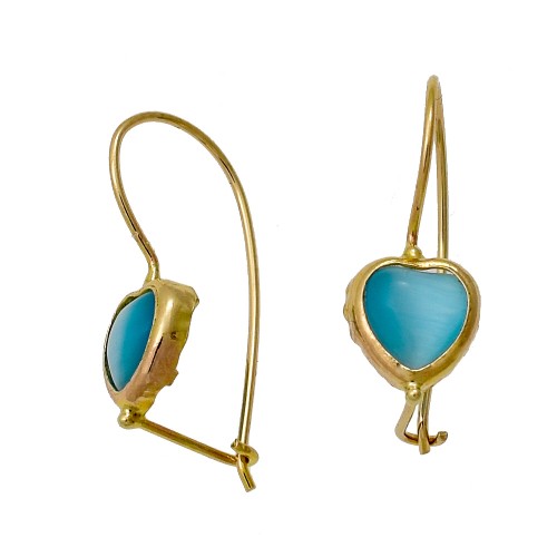 14K Χρυσά Σκουλαρίκια Κρεμαστά Παιδικά  "Καρδιά" SK282AV