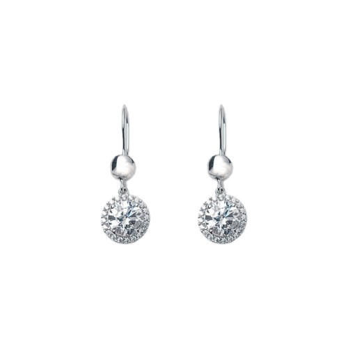 14K Λευκόχρυσα Σκουλαρίκια με Ζιργκόν SKZ9802