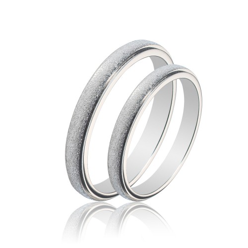 MASCHIO FEMMINA Sottile Λευκόχρυσες Σετ Βέρες 9K - 14K - 18K SL67