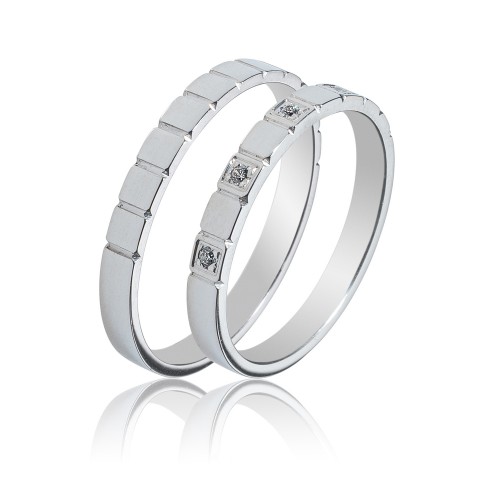 MASCHIO FEMMINA Sottile Λευκόχρυσες Σετ Βέρες 9K - 14K - 18K SL78