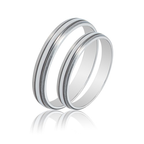 MASCHIO FEMMINA Sottile Λευκόχρυσες Σετ Βέρες 9K - 14K - 18K SL81