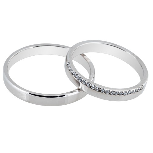 MASCHIO FEMMINA Sottile Λευκόχρυσες Σετ Βέρες 9K - 14K - 18K SL86