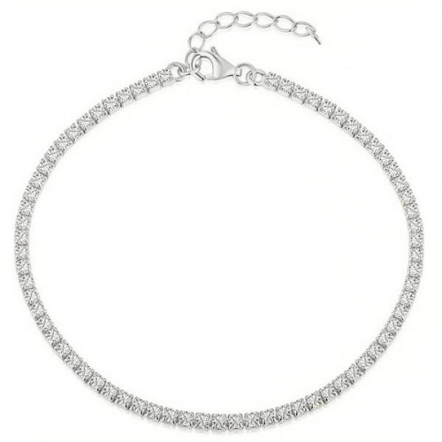 925 Ασήμι Βραχιόλι Ριβιέρα με Λευκά Ζιργκόν SSBR35CCS