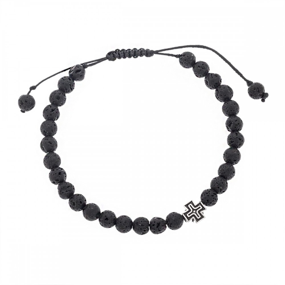 Senza Βραχιόλι με Πέτρες Λάβας και "Σταυρό" SSD5041 Senza Βραχιόλι με Πέτρες Λάβας και "Σταυρό" SSD5041