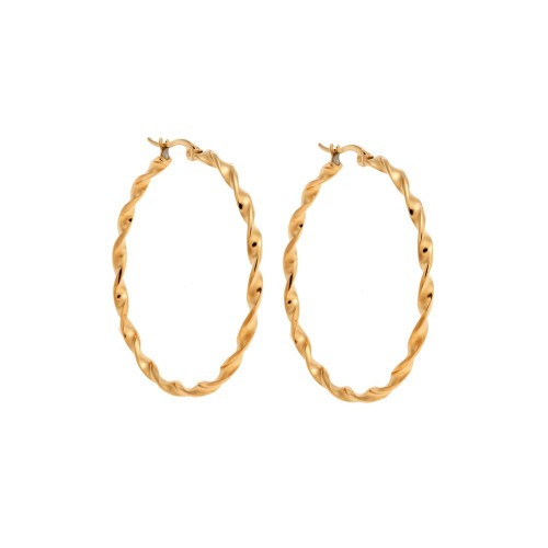 Σκουλαρίκια Κρίκοι SENZA Επιχρυσωμένα Ατσάλινα SSD5167GD