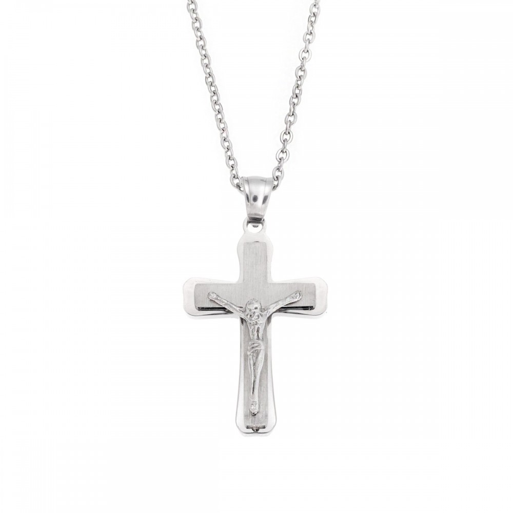 Senza, Ατσάλινος Σταυρός σε Ασημί Χρώμα SSD5624SR