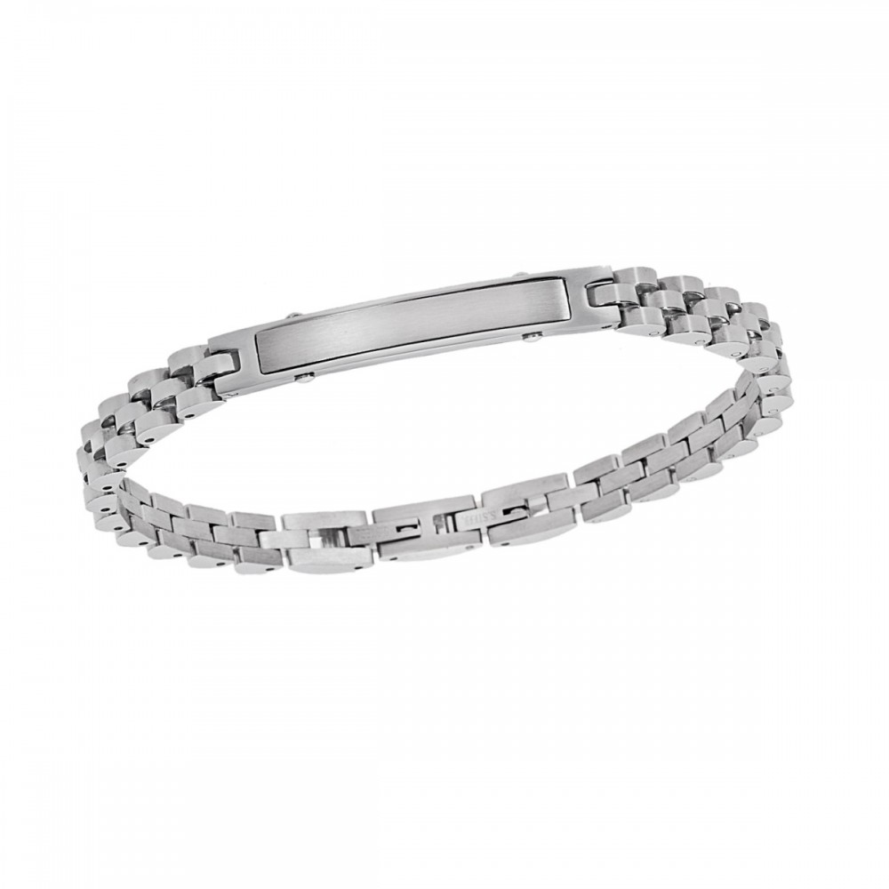 SENZA Ανδρική Ταυτότητα από Ανοξείδωτο Ατσάλι σε Ασημί Χρώμα SSD5949SR