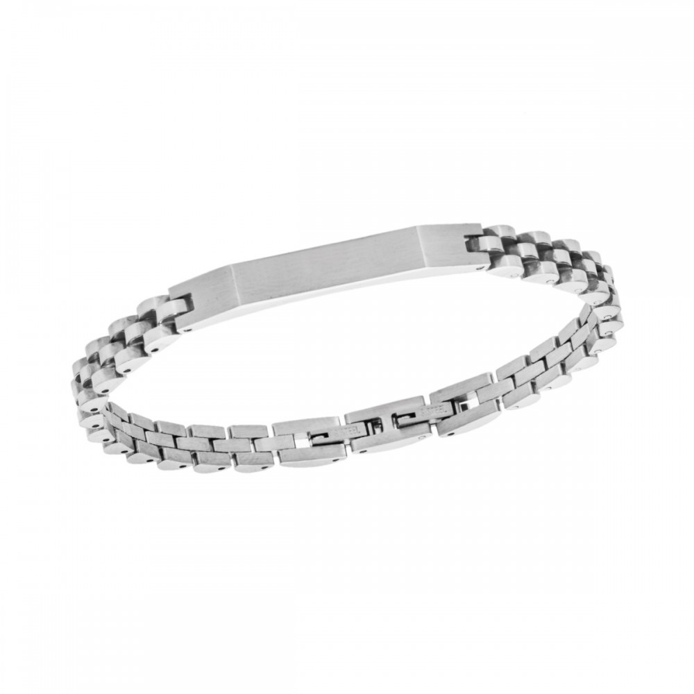 SENZA Ανδρική Ταυτότητα από Ανοξείδωτο Ατσάλι σε Ασημί Χρώμα SSD5953SR