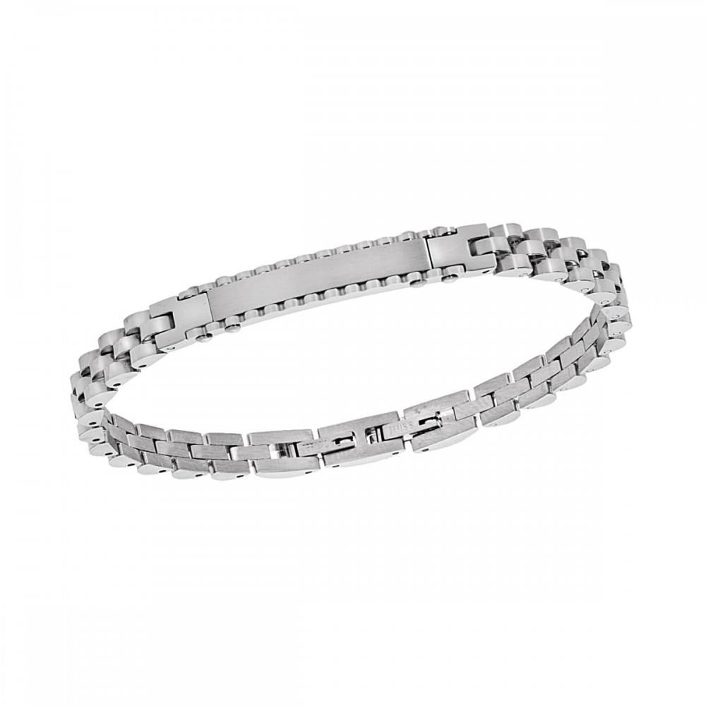 SENZA Ανδρική Ταυτότητα από Ανοξείδωτο Ατσάλι σε Ασημί Χρώμα SSD5960SR