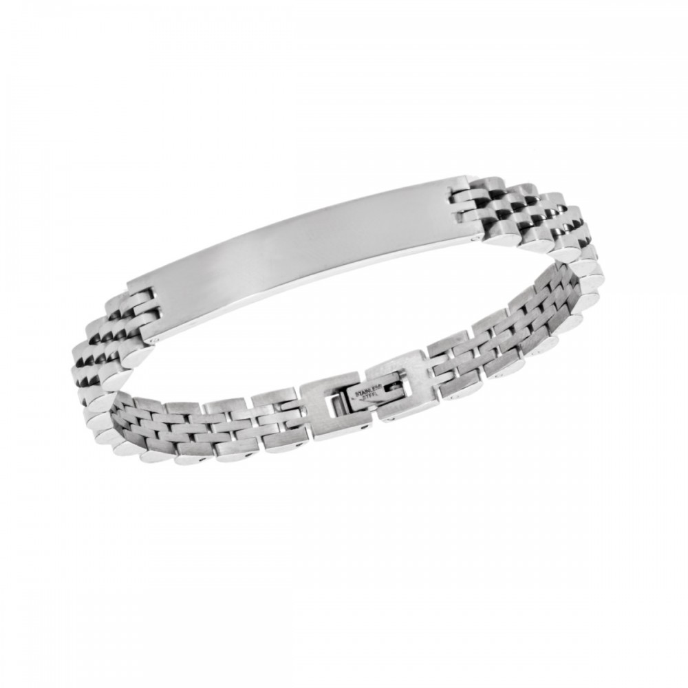 SENZA Ανδρική Ταυτότητα από Ανοξείδωτο Ατσάλι σε Ασημί Χρώμα SSD5965SR