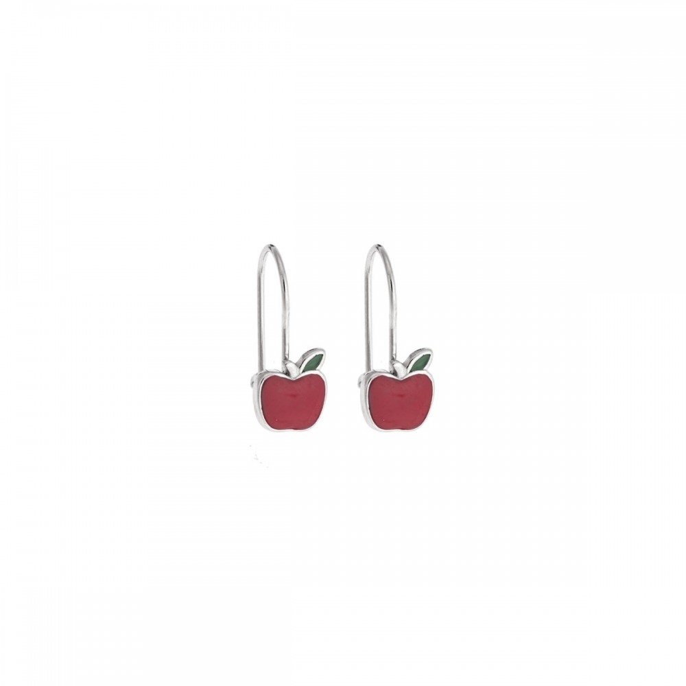 Senza 925 Ασήμι Σκουλαρίκια Κρίκοι "Μήλο" SSR2350RD