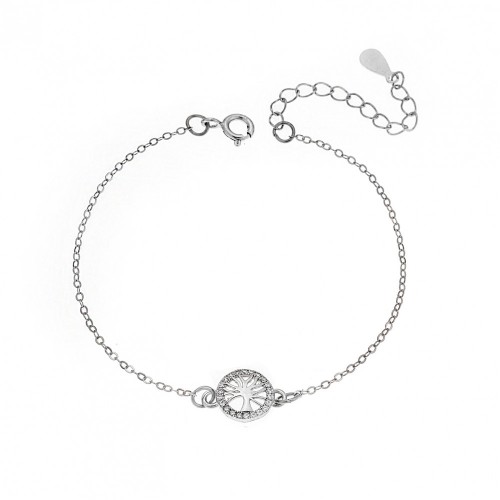 925 Ασήμι Βραχιόλι Senza "Δέντρο Ζωής" με Ζιργκόν SSR2809SR