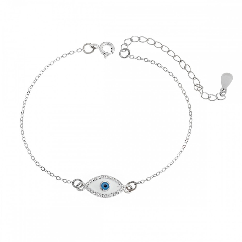 Βραχιόλι Senza Silver 925, με "Ματάκι", σμάλτο και Ζιργκόν SSR2823SR Βραχιόλι Senza Silver 925, με "Ματάκι", σμάλτο και Ζιργκόν SSR2823SR