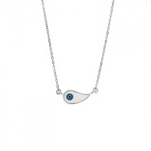 925 Κολιέ Senza Silver 925, Ματάκι λαχούρι με σμάλτο SSR2837SR