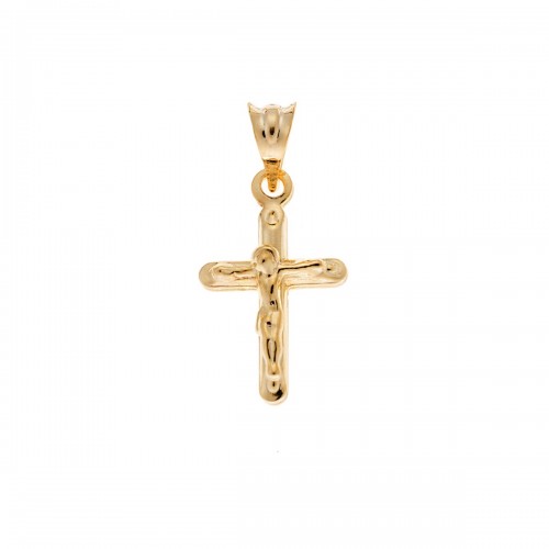 SENZA Κολιέ Επιχρυσωμένο ασήμι 925, Αλυσίδα και Σταυρός SSR3681GD