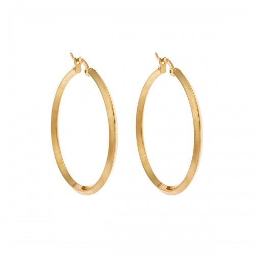 Σκουλαρίκια Senza ασήμι 925, Επιχρυσωμένοι Κρίκοι SSR3701-1GD