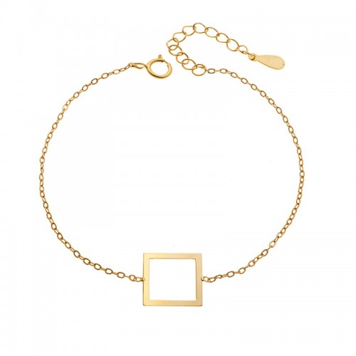 SENZA Βραχιόλι από Επιχρυσωμένο Ασήμι 925, "Τετράγωνο" SSR4370GD