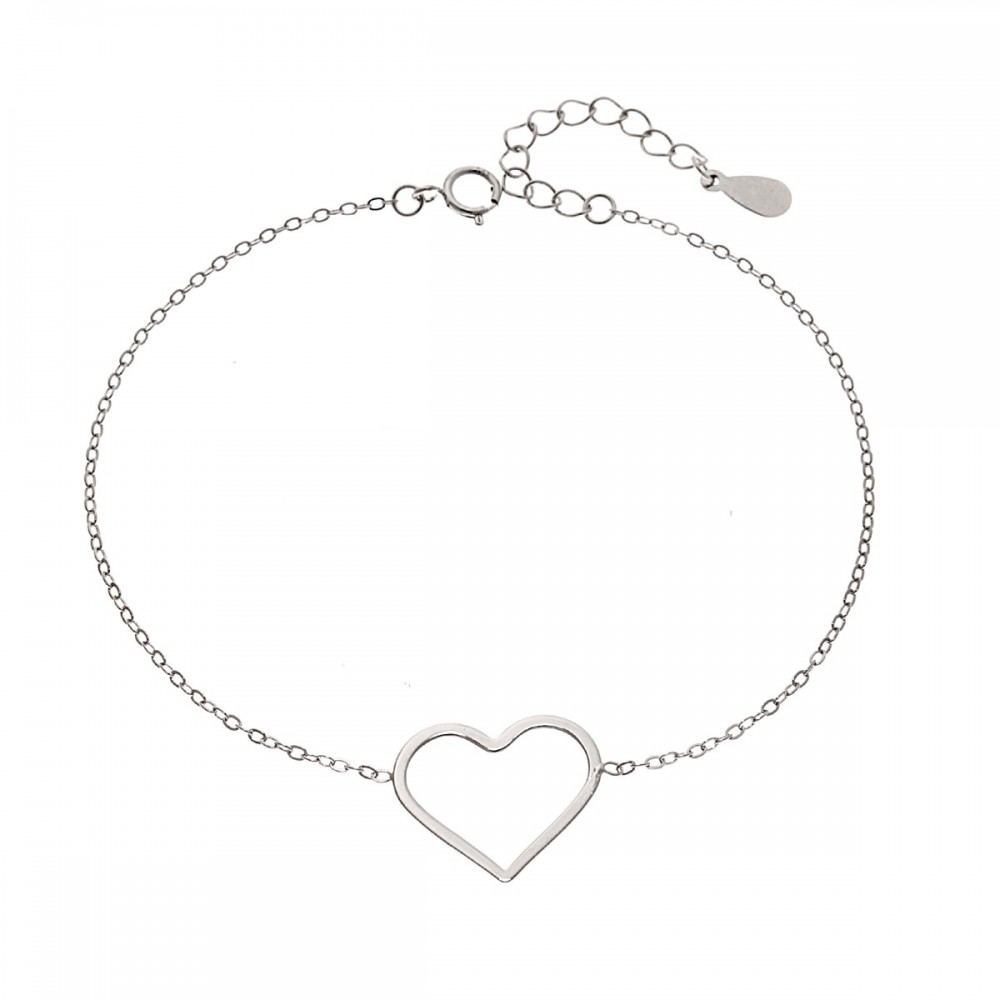 SENZA Βραχιόλι από Ασήμι 925, "Καρδιά" SSR4372SR