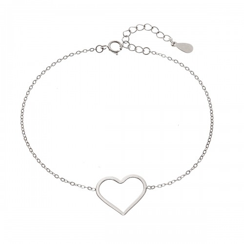 SENZA Βραχιόλι από Ασήμι 925, "Καρδιά" SSR4372SR