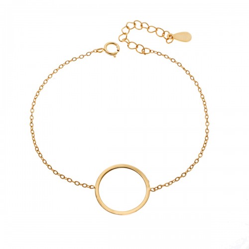 SENZA Βραχιόλι από Επιχρυσωμένο Ασήμι 925, "Κύκλος" SSR4375GD
