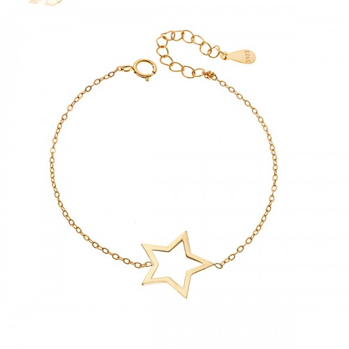 SENZA Βραχιόλι από Επιχρυσωμένο Ασήμι 925, "Αστέρι" SSR4376GD