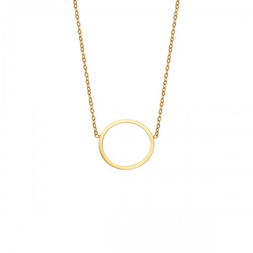 SENZA Κολιέ Ασήμι 925, Geometric Series "Κύκλος" Επιχρυσωμένο SSR4377GD