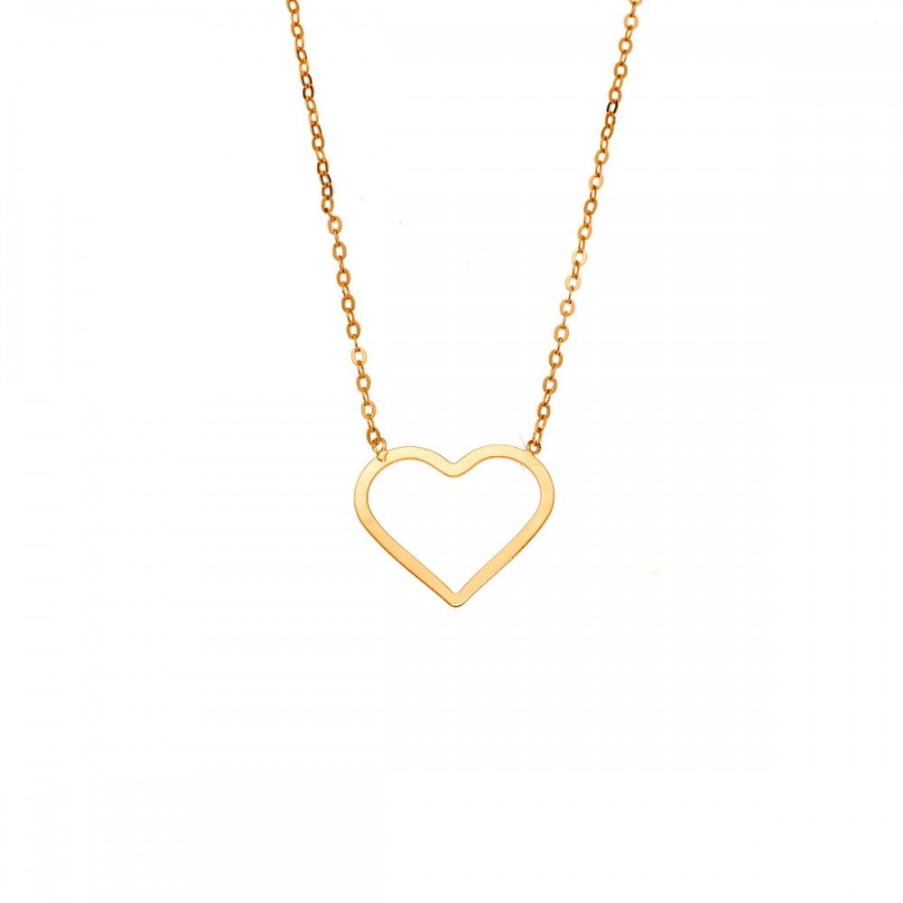 SENZA Κολιέ Ασήμι 925, Geometric Series "Καρδιά" Επιχρυσωμένο SSR4379GD