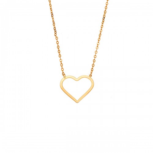 SENZA Κολιέ Ασήμι 925, Geometric Series "Καρδιά" Επιχρυσωμένο SSR4379GD