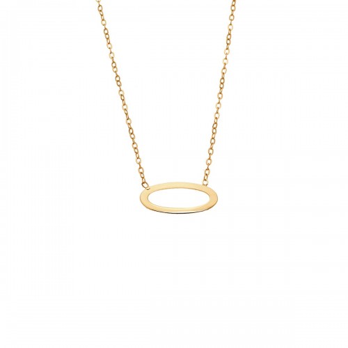 SENZA Κολιέ Ασήμι 925, Geometric Series "Οβάλ" Επιχρυσωμένο SSR4384GD
