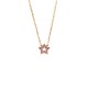 Senza 925 Ασήμι Επιχρυσωμένο Κολιέ "Αστέρι" Διπλής 'Οψης με Ζιργκόν SSR4457GPK