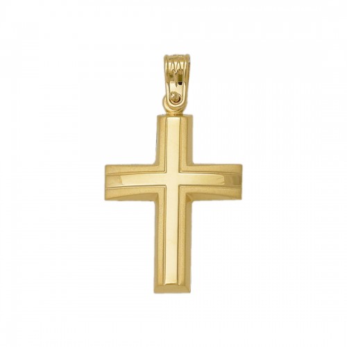 14Κ Χρυσός Σταυρός Διπλής Όψεως ST172KG