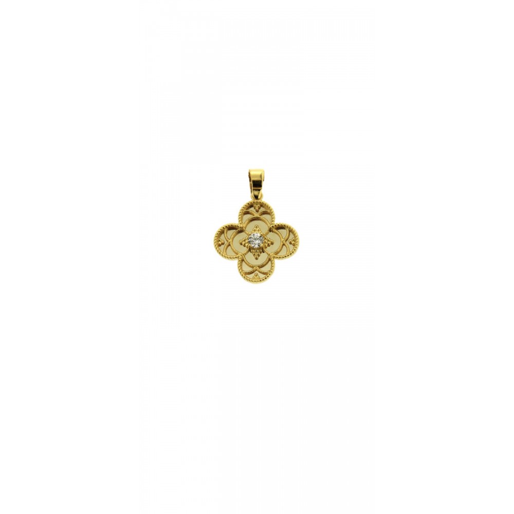 14K Χρυσός Σταυρός με Οικολογικό Διαμάντι ST097LD 14K Χρυσός Σταυρός με Οικολογικό Διαμάντι ST097LD