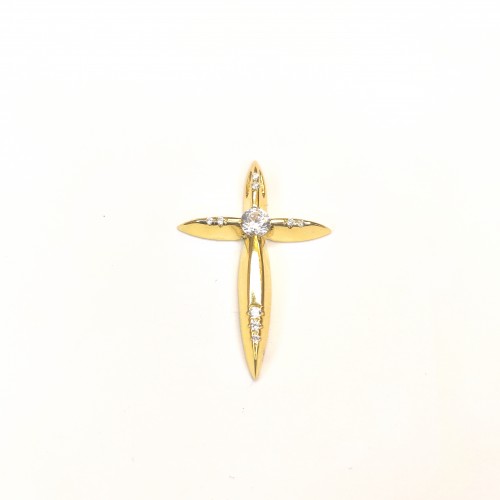 14K Χρυσός Σταυρός με Ζιργκόν ST288MR