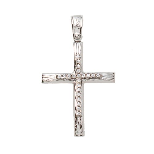 14K Λευκόχρυσος Σταυρός ST471AD1