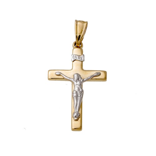 14K Χρυσός Δίχρωμος Σταυρός ST6039O