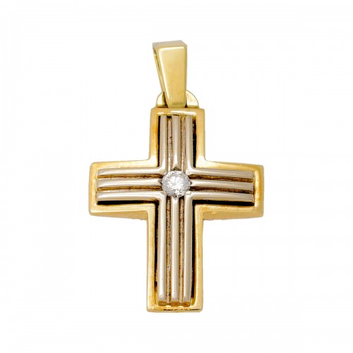 14K Χρυσός Σταυρός με Ζιργκόν ST706G