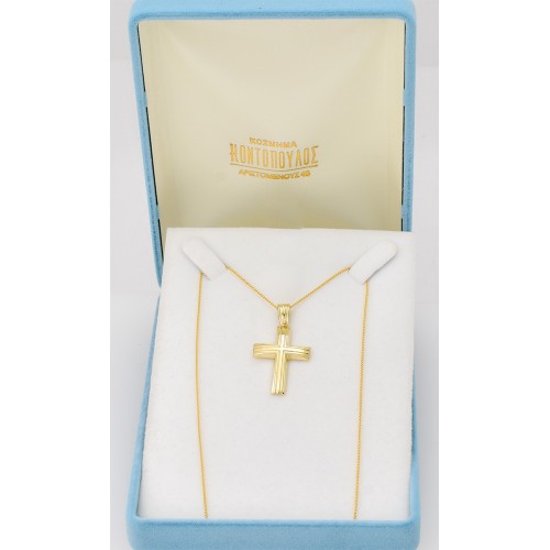 14K Χρυσός Σταυρός ST749AD