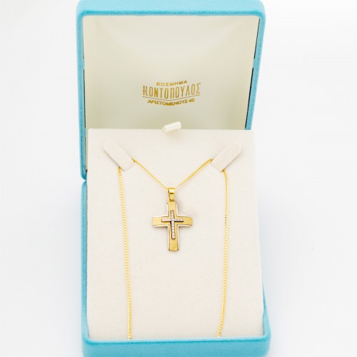 14K Χρυσός Σταυρός με Ζιργκόν ST97201