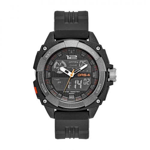 DAS.4 LD11 Anadigi Black Rubber Strap 40048
