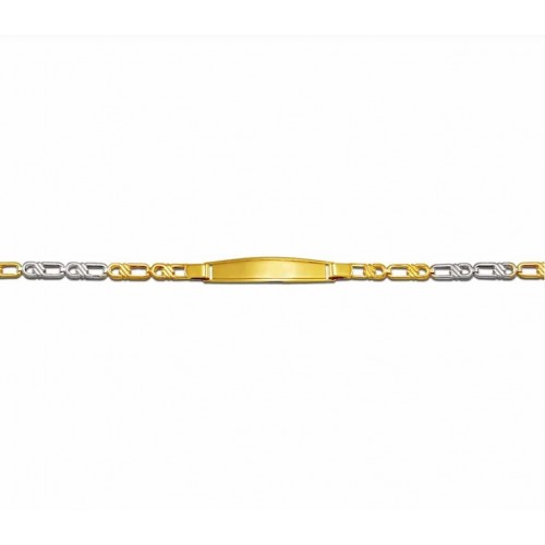 9K Ταυτότητα Δίχρωμη Χρυσή Λευκόχρυση T21102