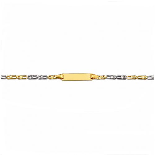 9K Ταυτότητα Παιδική, Δίχρωμη Χρυσή Λευκόχρυση T3-1102