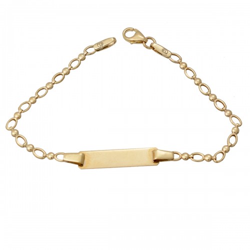 9K Χρυσό Bραχιόλι Ταυτότητα TT176VR