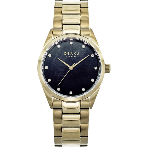 OBAKU Chili Beryl Gold Stainless Steel Bracelet V263LXGLSG