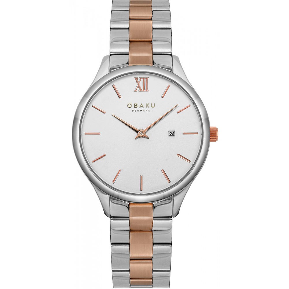 OBAKU Vibe Lille Mistyrose Two Tone Stainless Steel Bracelet V266LDCISH