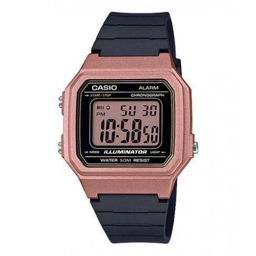 Casio Mens Ψηφιακό με Λουράκι από Μαύρο Καουτσούκ W-217HM-5AVEF