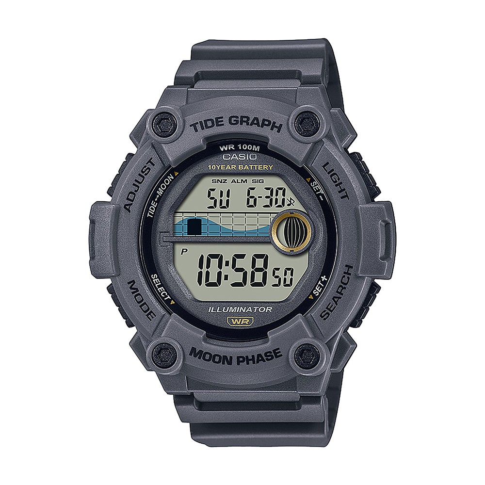 CASIO Collection Grey Rubber Strap WS-1300H-8AVEF