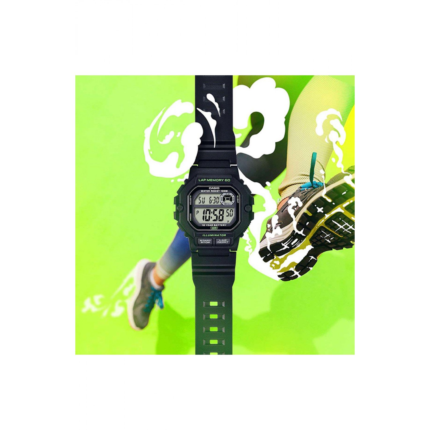 Casio Collection Orologio Digitale Uomo WS-1400H-1AVEF, Cassa In Resina, Resistente, Con Funzioni Sportive E Cronometro