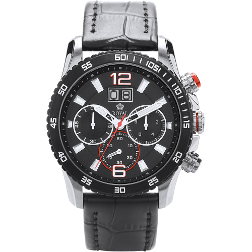 ROYAL LONDON Sport Black Leather Chronograph 41271-01